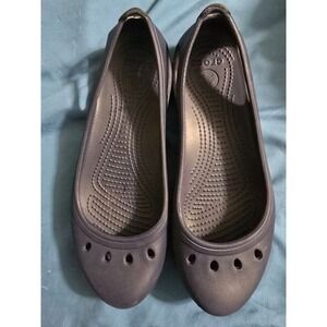 Crocs Womens Size 10 Navy Blue Ballet Flat Slip On Shoes Lightweight Breathable